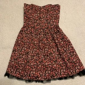 Strapless floral dress